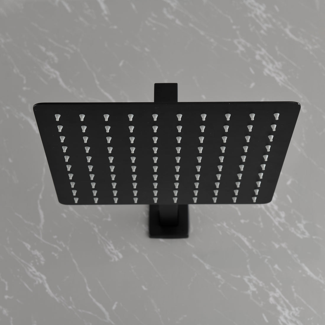 Brass Matte Black Shower Faucet With Shower System,10 Inch Shower Head And Handheld Spray Bathroom Combination