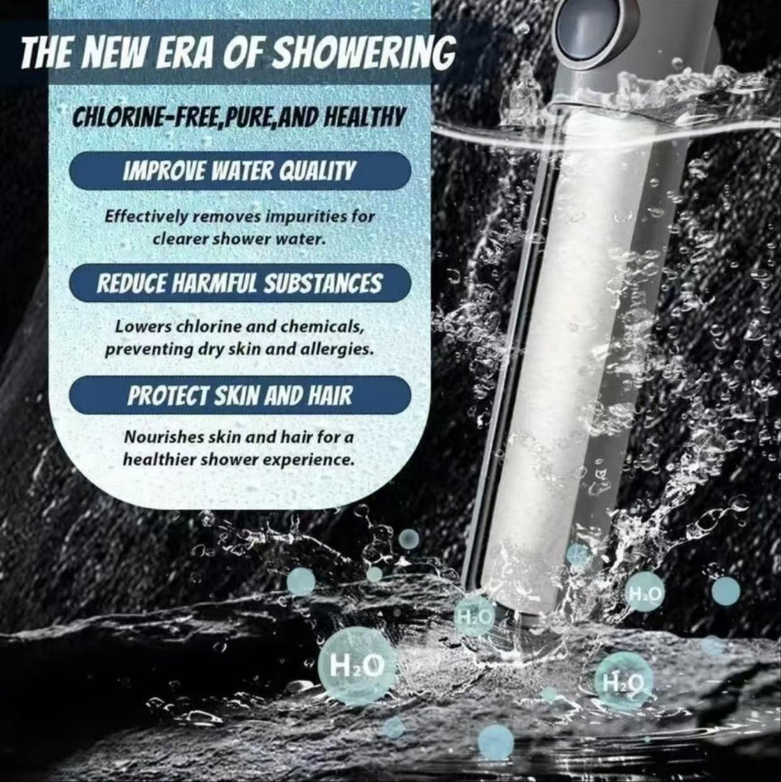 Shower Head Set With Massage Heads, Multiple Filters And Mode-Switching Function For Various Watering Modes