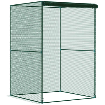 Outsunny 4' X 4' Crop Cage, Plant Protection Tent With Zippered Doors For Vegetable Garden, Backyard
