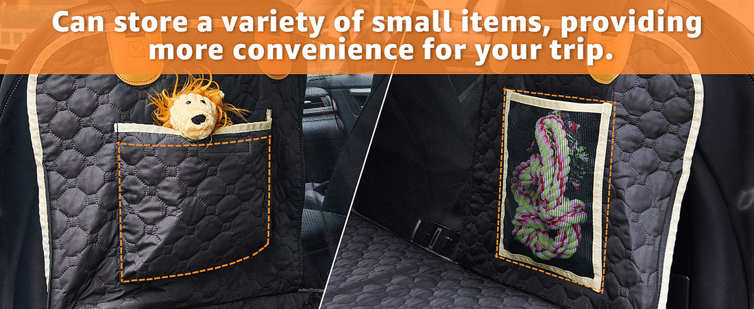 Back Seat Extender For Dogs Waterproof Dog Car Seat Cover Hard Bottom-Detachable,600D Heavy Duty Scratch Proof Nonslip Soft,Dog Hammock For Car,SUVs Take A Handbag