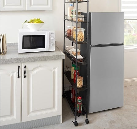 Layer Storage Car Line Slim Shelves With Wheels