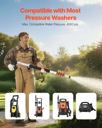 Pressure Washer Telescoping Wand 18 Ft Brush Head Included Telescopic Spray Wand