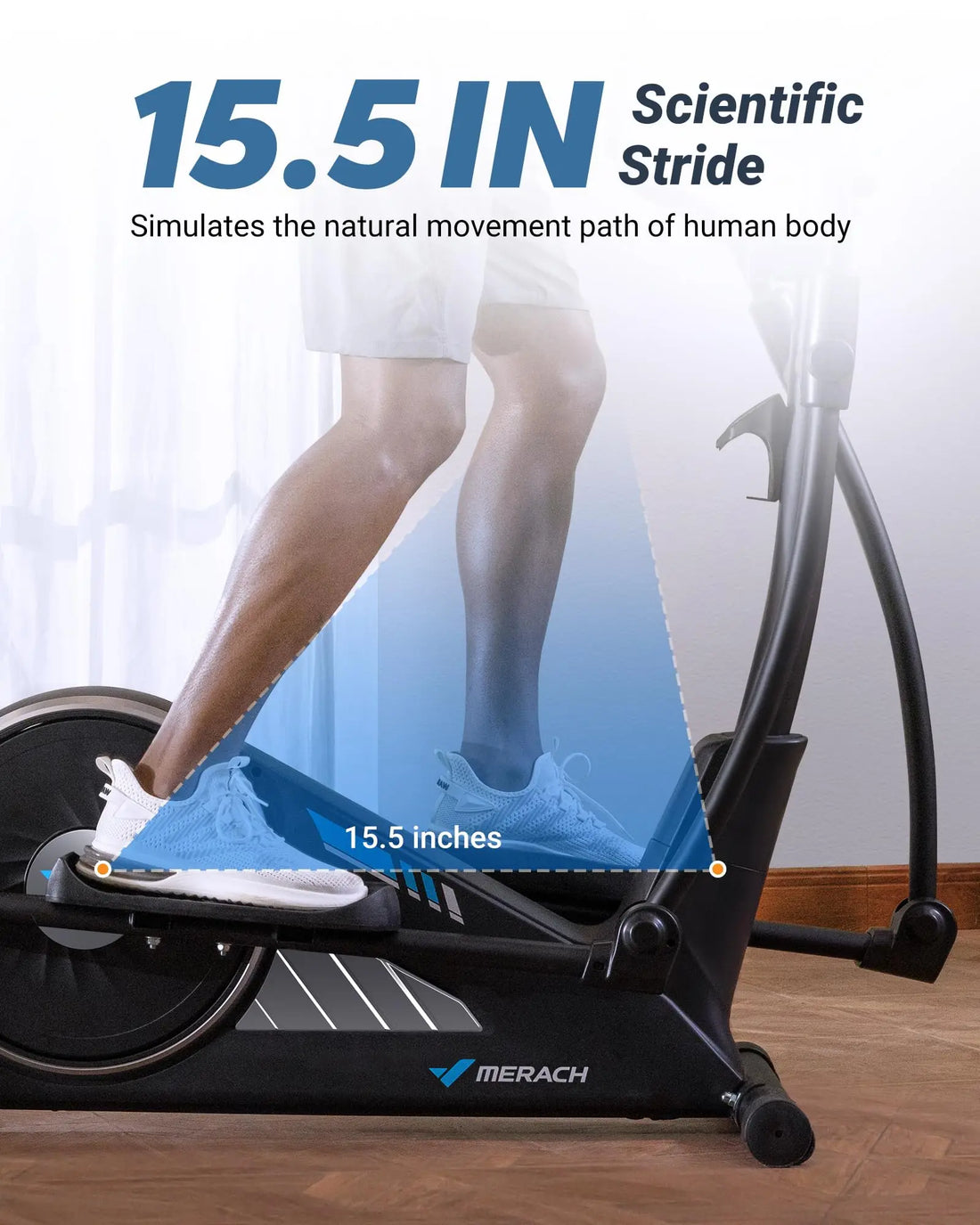 MERACH Elliptical Machine Elliptical Machine Home Hyper-Quiet Magnetic Drive System 16Levels Adjustable Resistance MERACH App