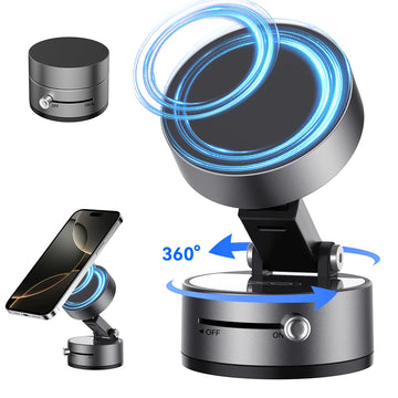Mini 360° Vacuum Double Side Magnetic Suction Cup Holder Foldable Kitchen Lazy Phone Bracket For iPhone Android Smartphone