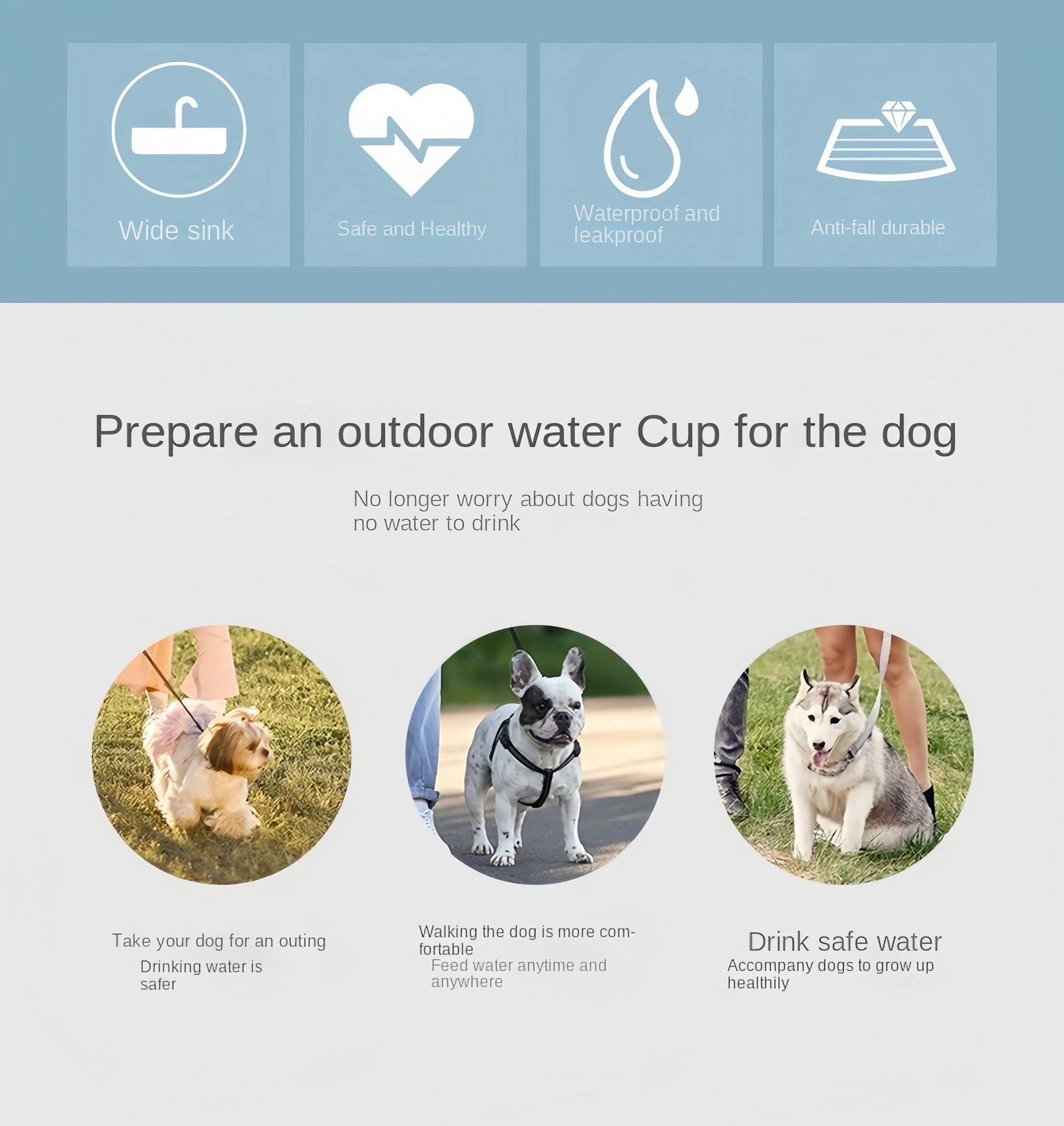 Portable Pet Water Bottle with Storage Food and Water