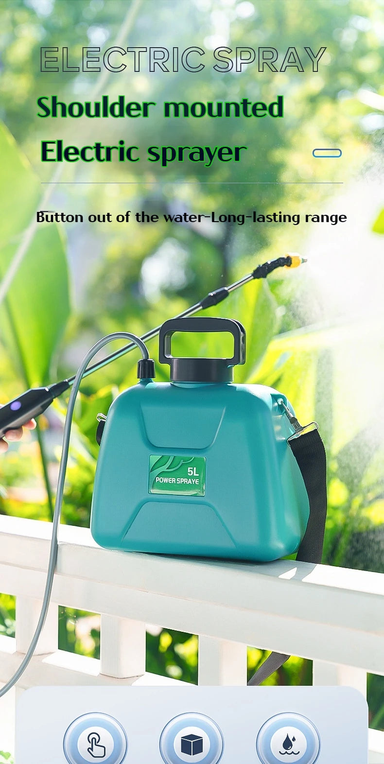 Shoulder-type electric sprayer 2000mAh lithium battery