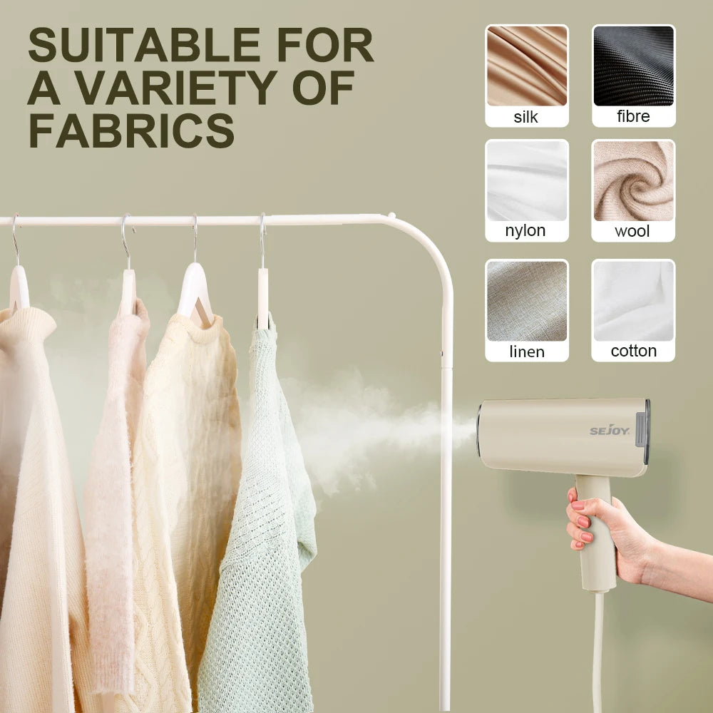 Sejoy Garment Steamers Portable 150ml Handheld Fabric Steamer Fast-Heat 1000W Steam Iron Cleaner for Home Travelling 220v/110v