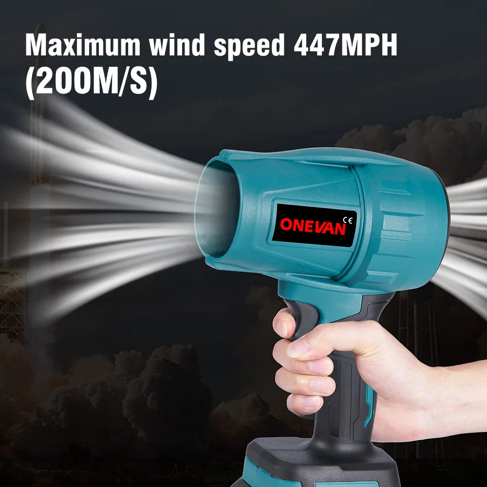 ONEVAN 200M/S 2000W Brushless Turbo Fan Blowers Electric Handheld Jet Fan Snow Leaf Dust Blowing Tool For Makita Battery Pin