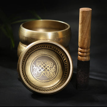 Tibetan Singing Bowl Set, Totem with Sound, Meditation Bowl, Unique Gift, Useful for Meditation, Yoga, Stress Relief