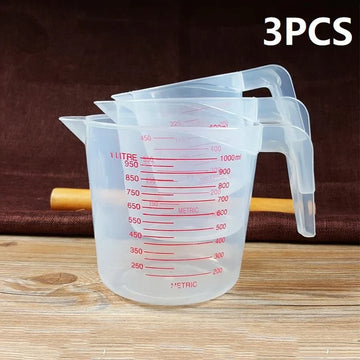 New 3PCS 250/500/1000ML Measuring Cups Easuring Cup Plastic Jug Digital Kitchen Tools Scale Baking Tools Timer Accessories FK037