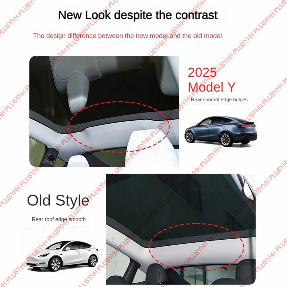 Model Y 2025 Juniper Sunshades for Tesla Ice Cloth Buckle Sun Pare Glass Shade Front Rear Skylight Heat Insulation Accessories