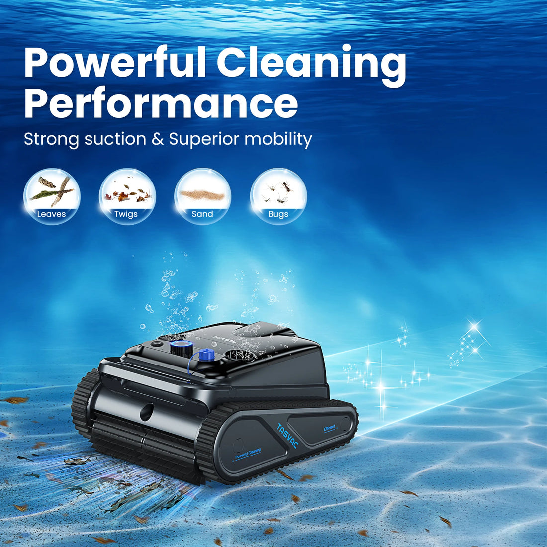 Cordless Robotic Pool Cleaner, Pool Vacuum for Inground Pools with 4 Motors, Wall & Waterline Cleaning, 300min Battery Life