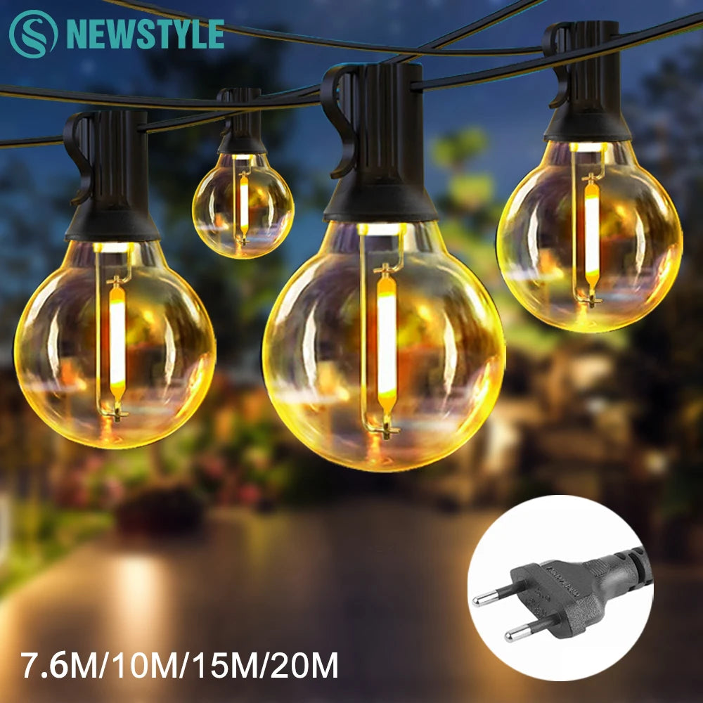 G40 LED Outdoor String Ball Lights 7.6M/20M Shatterproof