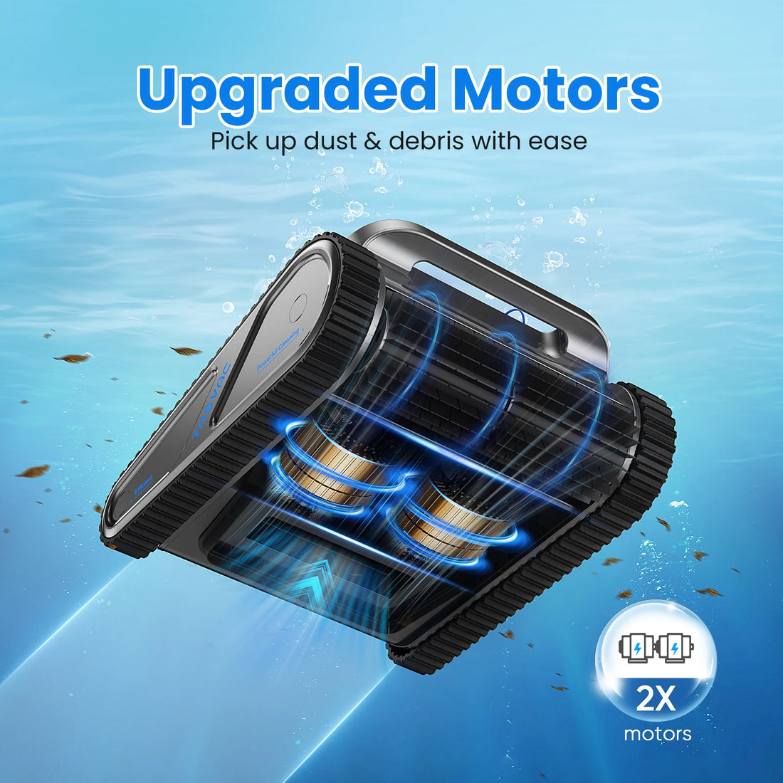 TASVAC Automatic Cordless Robotic Pool Cleaner,240 Mins Runtime,Self-Parking,for Flat Above/In-Ground Pool to 80 Feet/2000 Sq.Ft