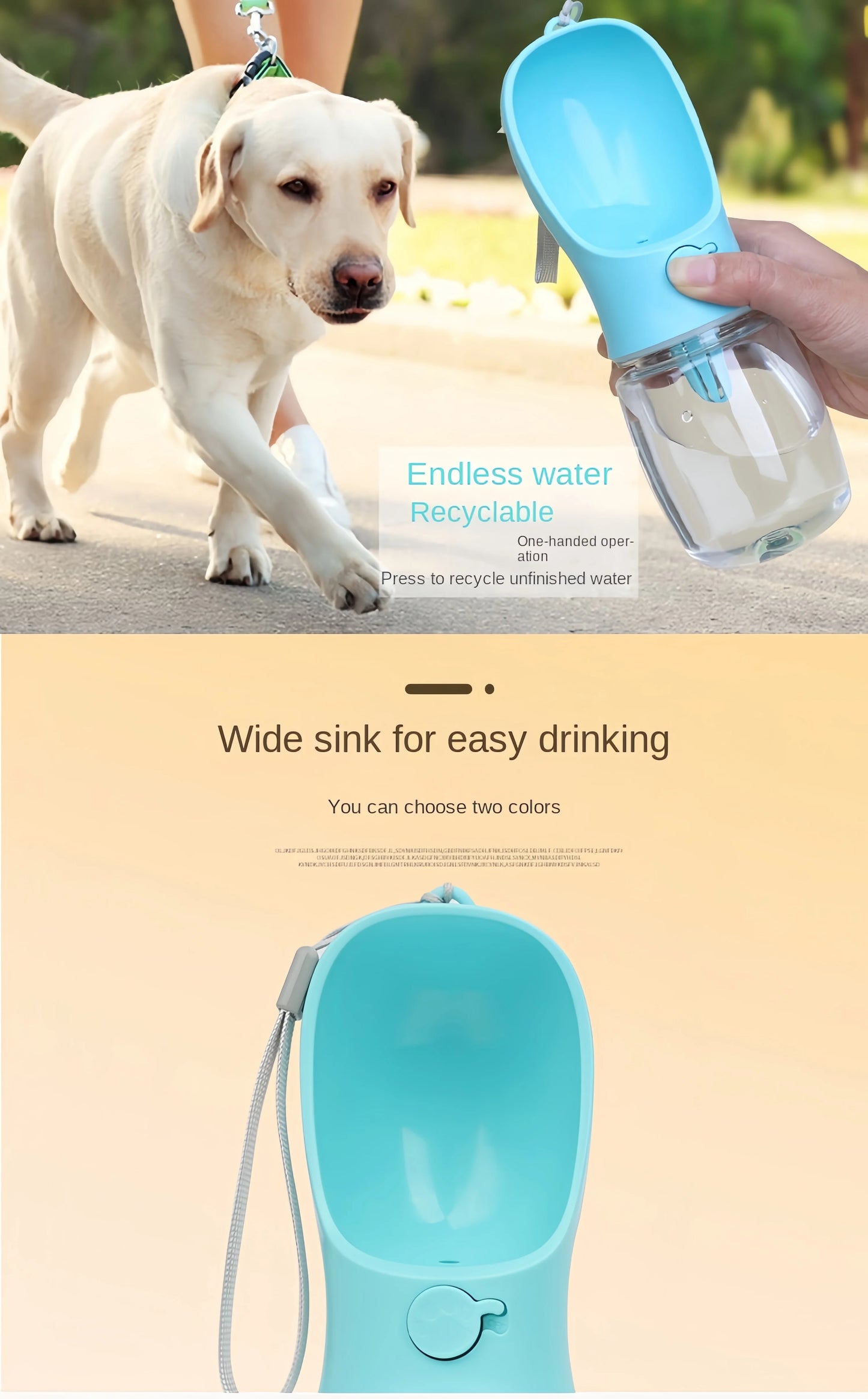 Portable Pet Water Bottle with Storage Food and Water