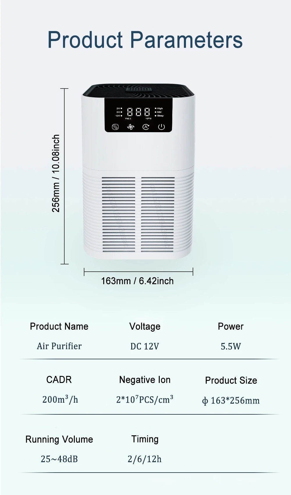 Air Purifier Smoke Odor Negative Ion Generator