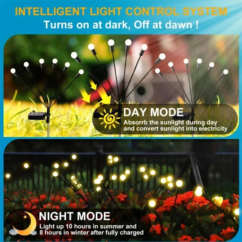 Solar LED Lights Garden Firework Warm Lights