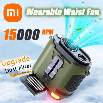 Xiaomi Portable Waist Fan 2025 Upgrade Personal Clip-On Fan 5 Speeds Hands-Free Belt Fan With Flashlight For Outdoor Camping New
