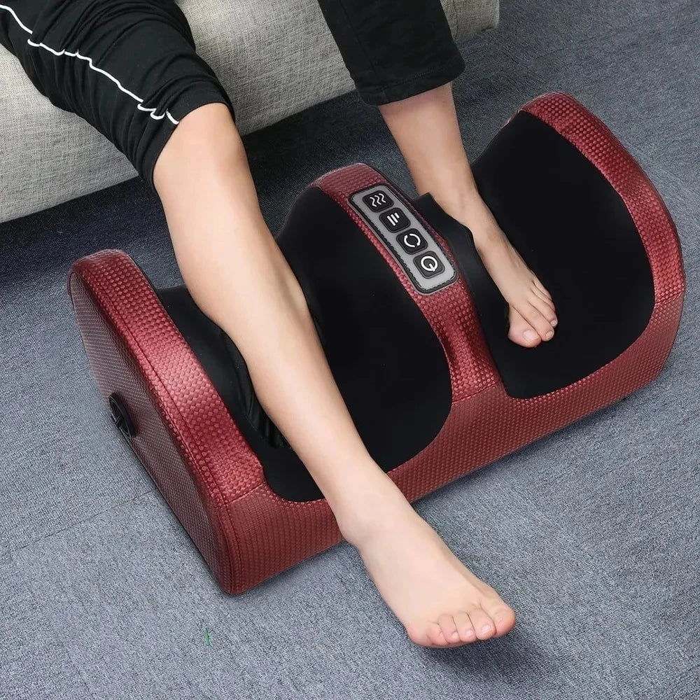 Electric Foot Massager Kneading Deep Tissue Relax Heated Roller Calf Pain Relief Fatigue Muscles Vibrator