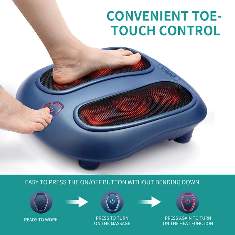 Nekteck Foot Massager with Heat Shiatsu Health Care Therapy Relax Infrared Heating Body Massager Heat Deep Muscles Kneading