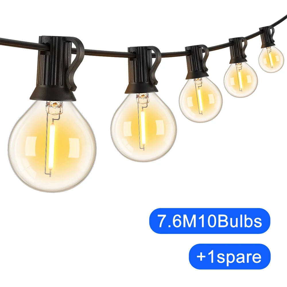 G40 LED Outdoor String Ball Lights 7.6M/20M Shatterproof