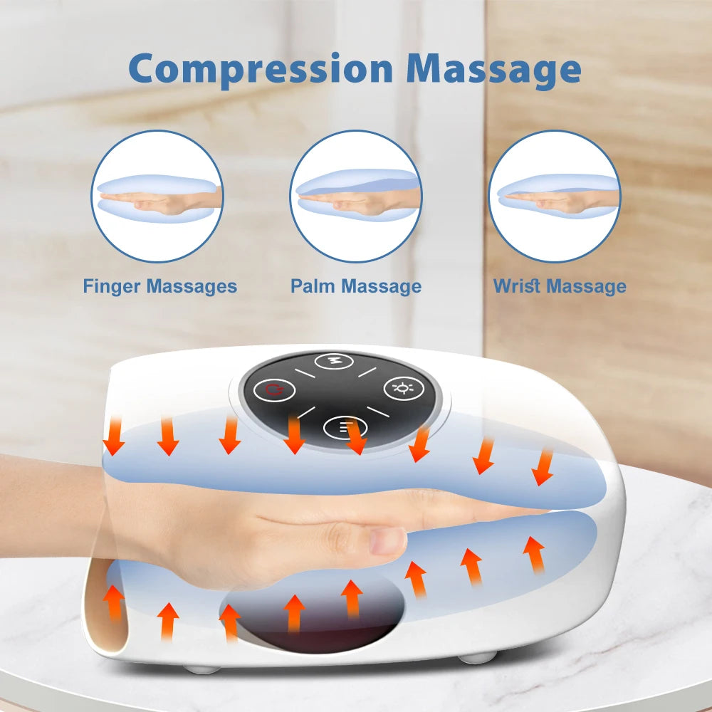 Hand Massager With Kneading Rollers Massage for Hand, Cordless Handheld Massager Machine With Heat and Relax & Kneading Massage