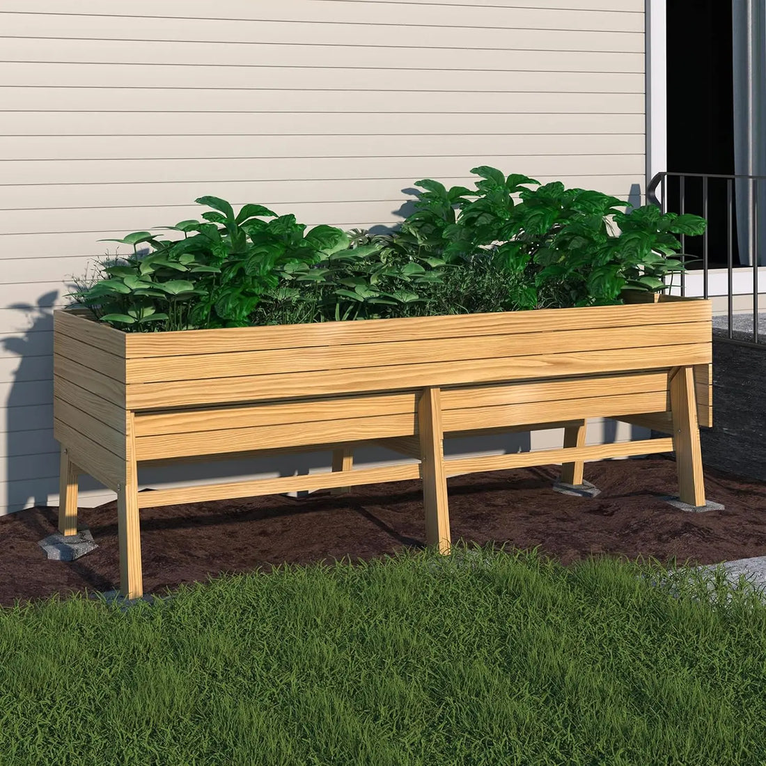 Raised Garden Bed 6 x 3 x 2FT, Raised Garden Beds Outdoor with 6 Legs, Detachable Liner, Garden Bed for Backyard, Patio