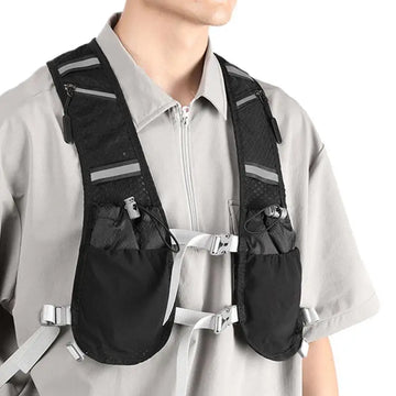 Running Water Vest Reflective Adjustable Running Vest Pack Water Backpack With Soft Flask Pockets Cell Phone Holder For Cycling