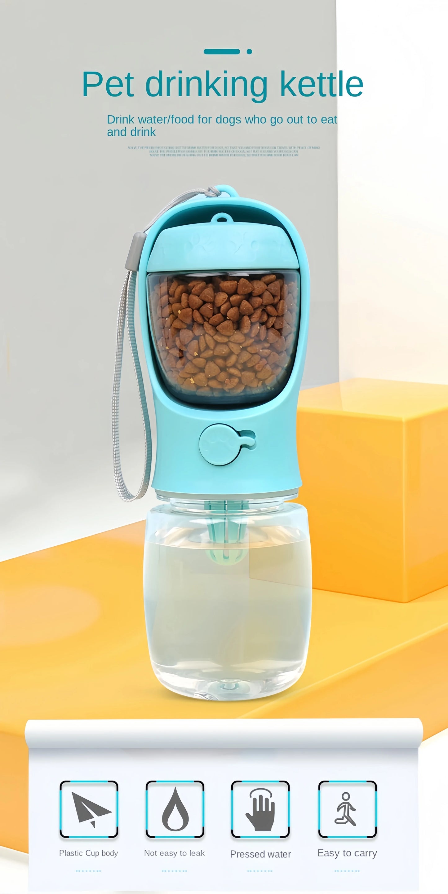 Portable Pet Water Bottle with Storage Food and Water