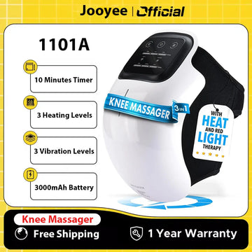 Cordless Knee Massager with LED Screen Infrared Heat and Vibration Knee Pain Relief for Swelling Stiff Joints Stretched Ligament