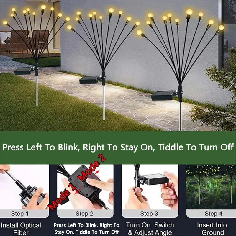 Solar LED Lights Garden Firework Warm Lights