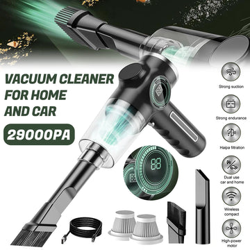 29000PA Car Vacuum Cleaner Wireless Powerful Cleaning Machine Strong Suction Handheld for Car Portable Home Appliance
