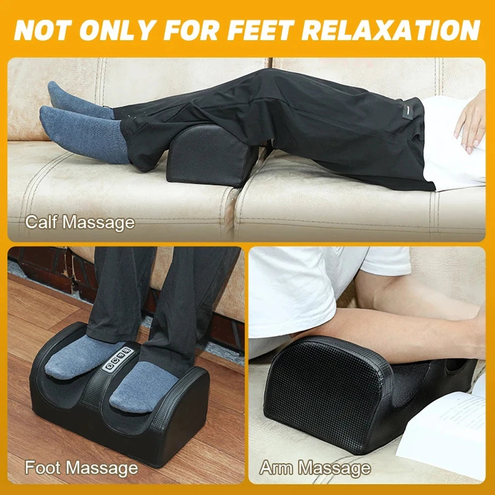 Electric Foot Massager Kneading Deep Tissue Relax Heated Roller Calf Pain Relief Fatigue Muscles Vibrator