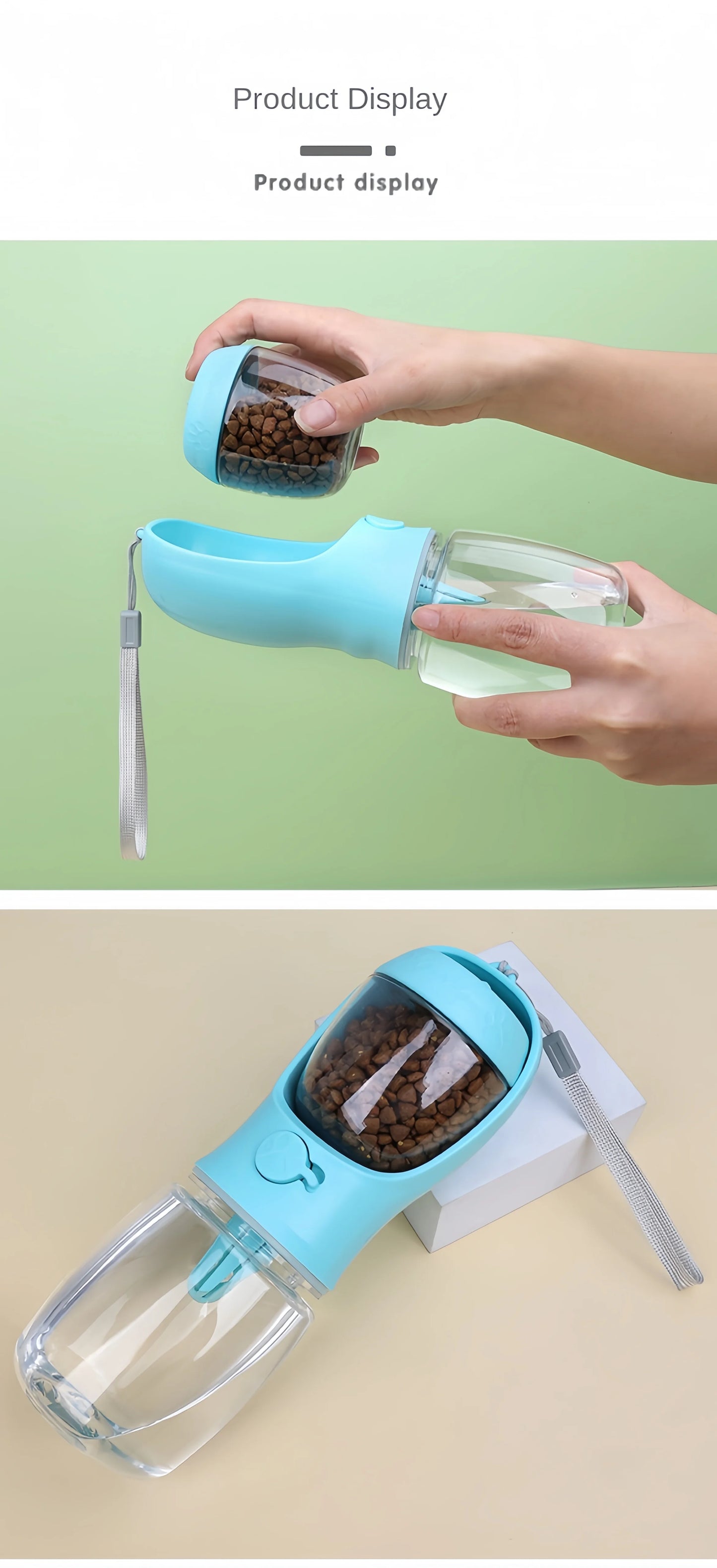 Portable Pet Water Bottle with Storage Food and Water