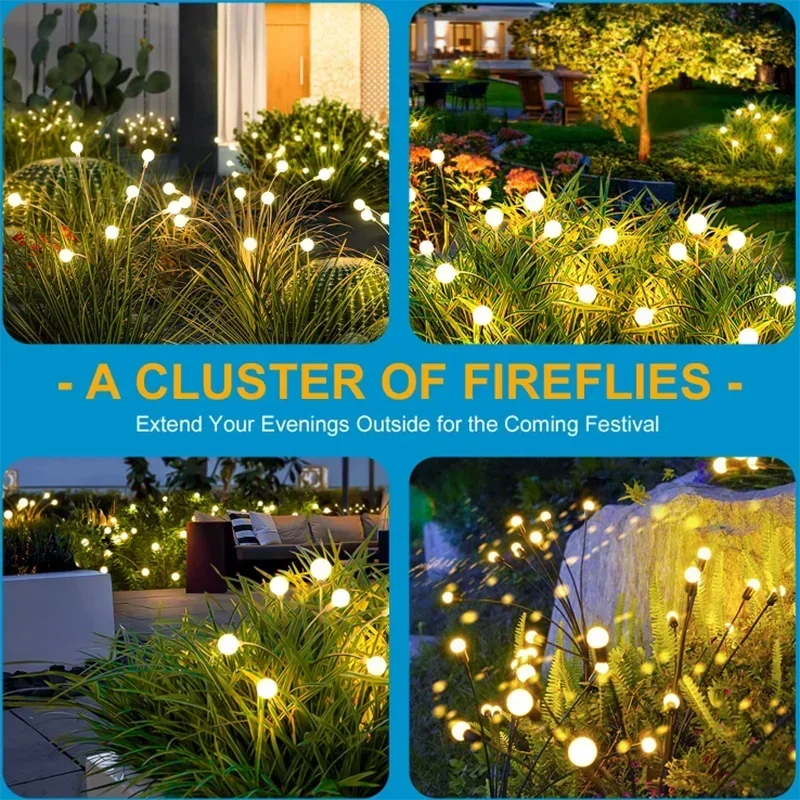 Solar LED Lights Garden Firework Warm Lights