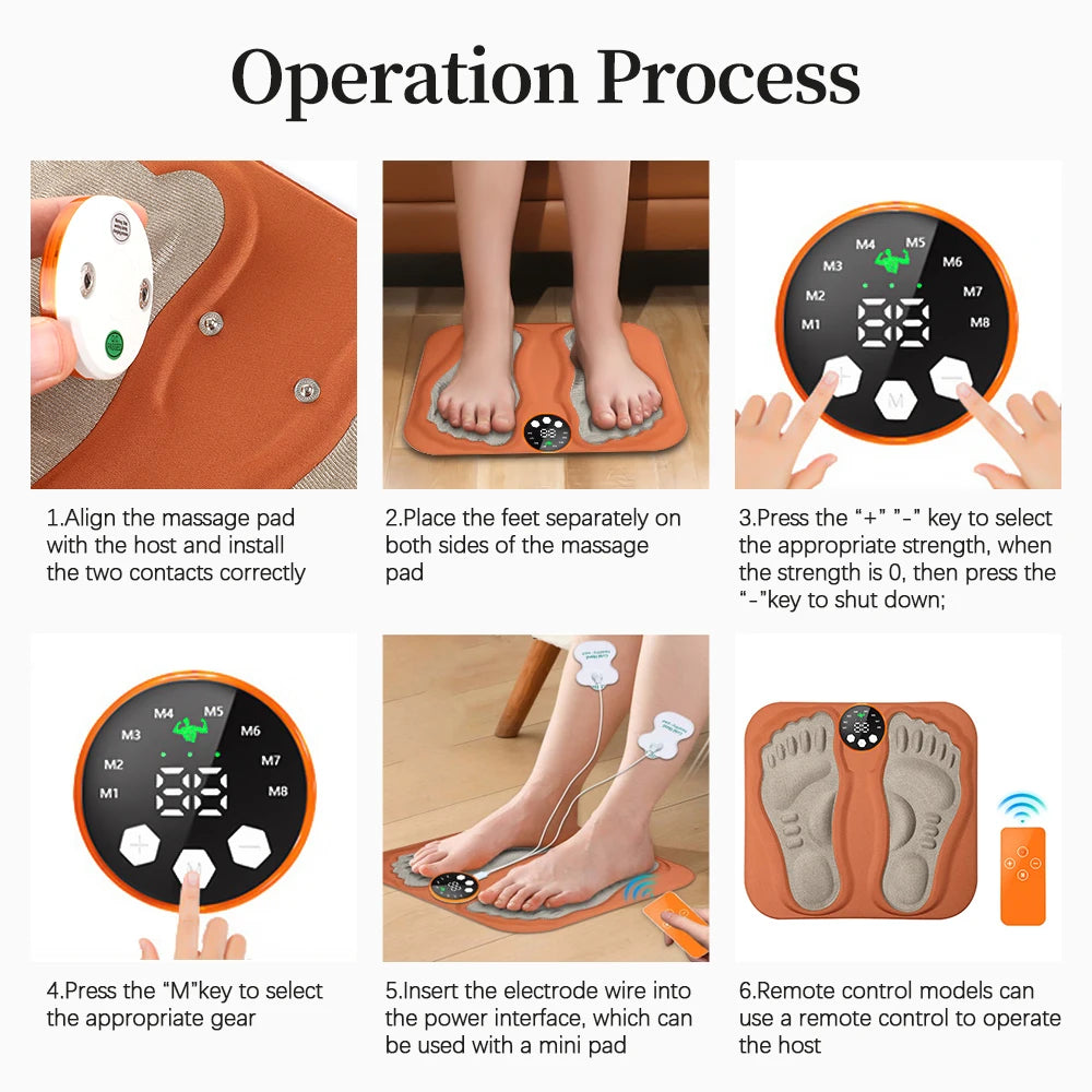 Smart Foot Massager Feet Massage Machine Slim Legs Foot Massage Pad Feet Relax Improve Blood Circulation With Electrode Patches