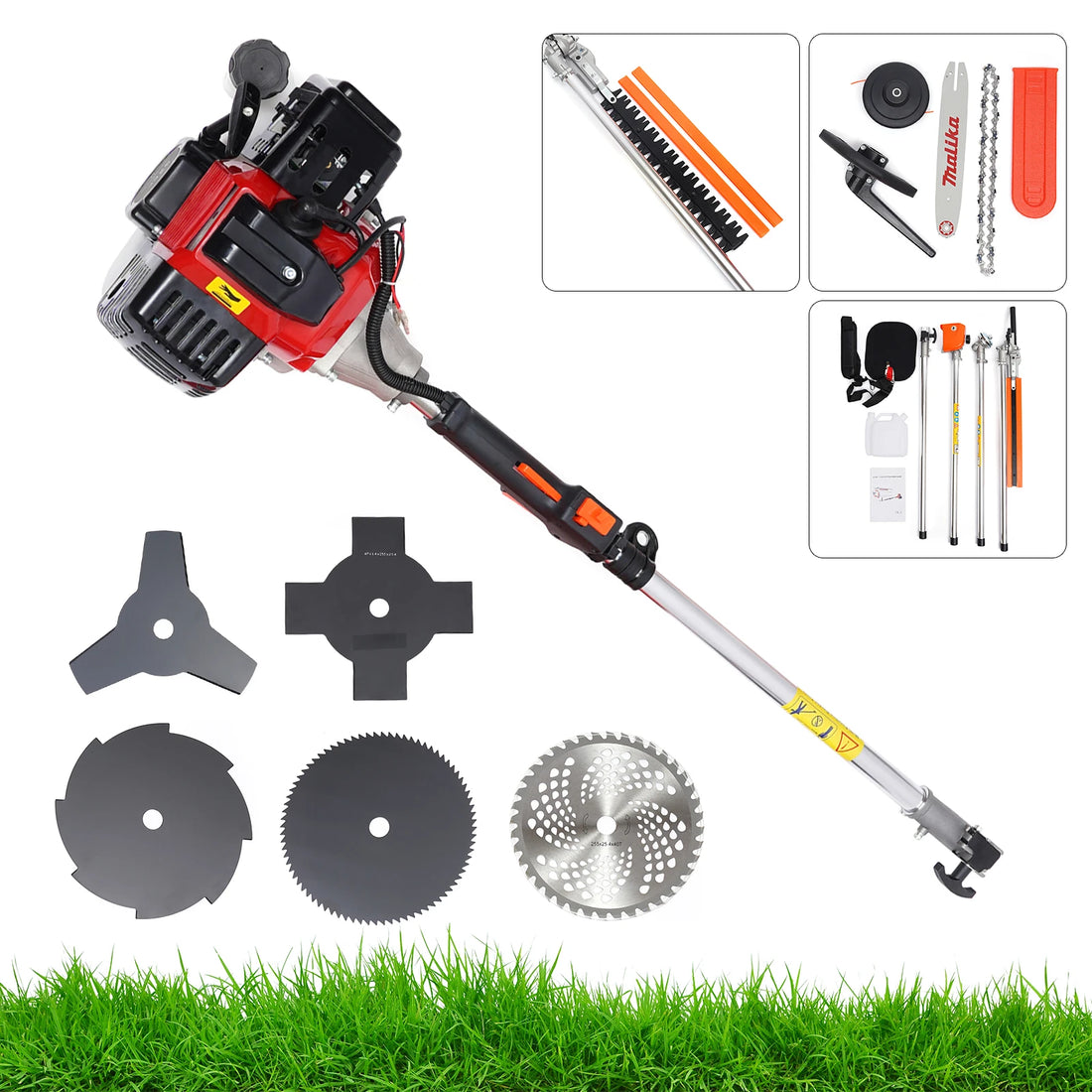 Trimmer Brush Cutter 52cc 2 Stroke Grass Wacker Weed Eater Lawn Mower Gas Power