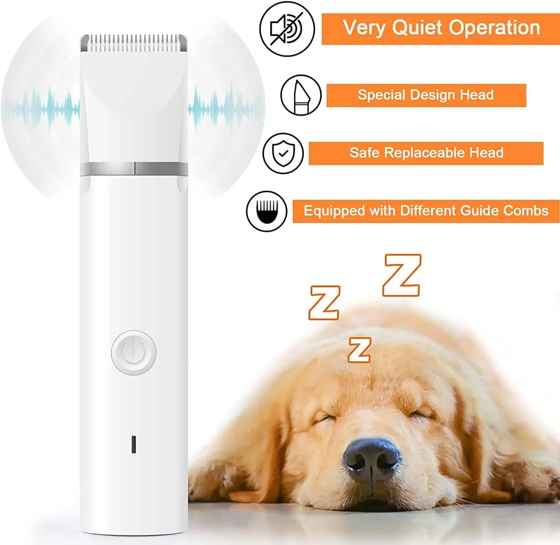 Dog&Cat lippers Grooming Kit Hair Clipper Low Noise Paw Trimmer Rechargeable Cordless Quiet Nail Grinder Shaver For Pets