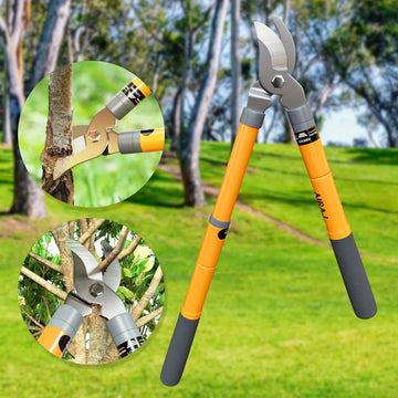 AIRAJ Bypass Lopper , Hedge Shears, Pruning Shears with Telescopic Handles,Extendable Heavy-Duty Branch Cutters， Garden Clippers