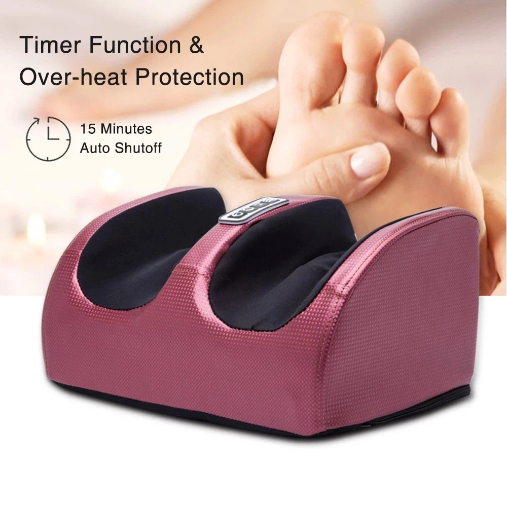 Electric Foot Massager Kneading Deep Tissue Relax Heated Roller Calf Pain Relief Fatigue Muscles Vibrator