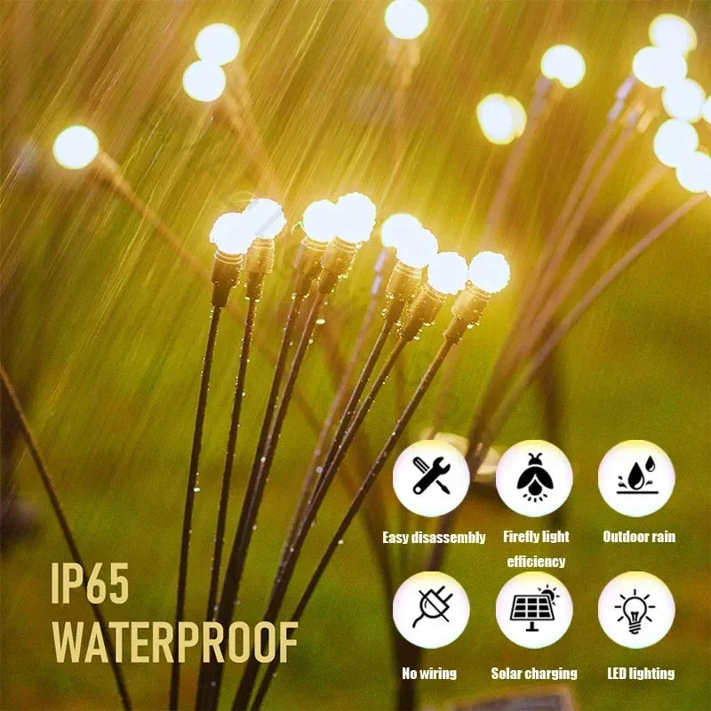 Solar LED Lights Garden Firework Warm Lights