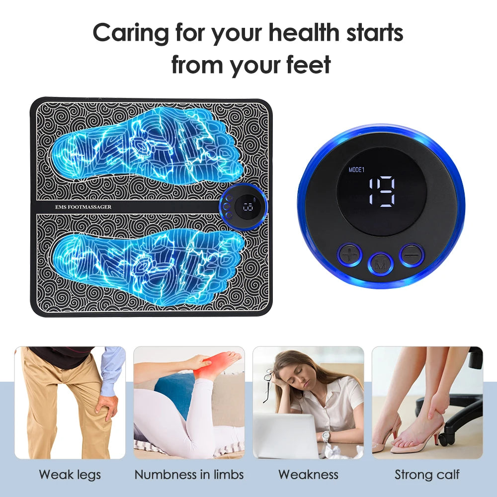 Smart Foot Massager Feet Massage Machine Slim Legs Foot Massage Pad Feet Relax Improve Blood Circulation With Electrode Patches