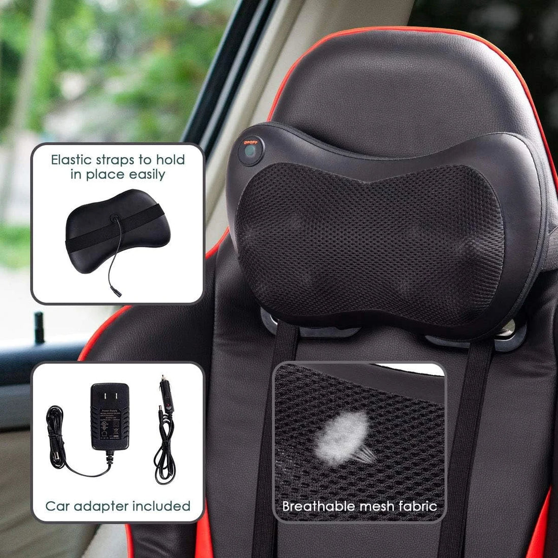 8 Head Electric Back Massager With Heat Deep Tissue Neck MassagePillow For Shoulder Foot Body Massage at Home Car