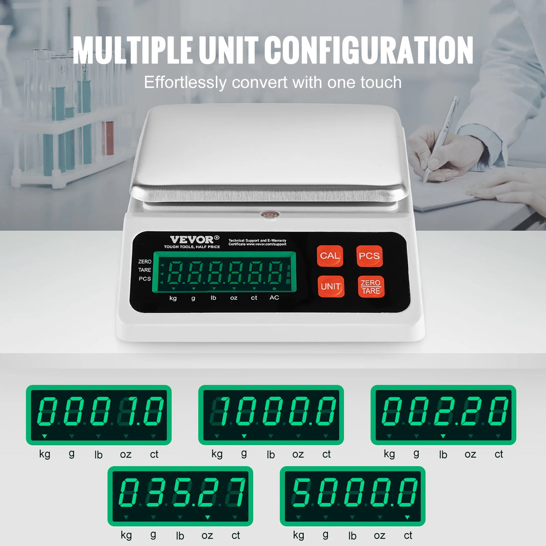 SucceBuy 10kg x0.1g Digital Counting Scale Electronic Laboratory Balance with LED Screen Table Top Scale for Industrial Weighing
